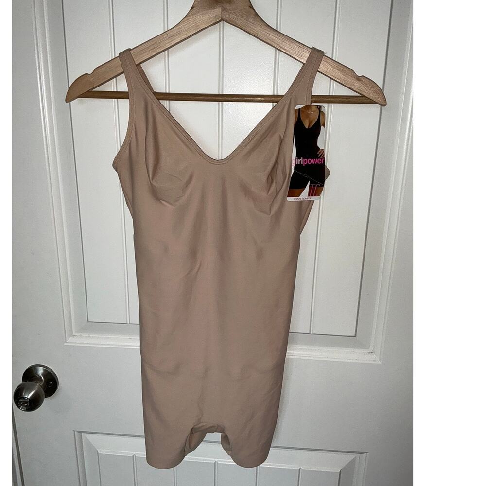 NWT TC Fine Intimates Girl Power Shaping Romper Large Warm Beige